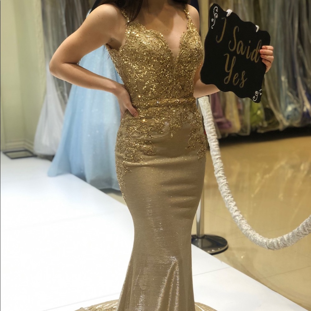 GOLD PROM DRESS